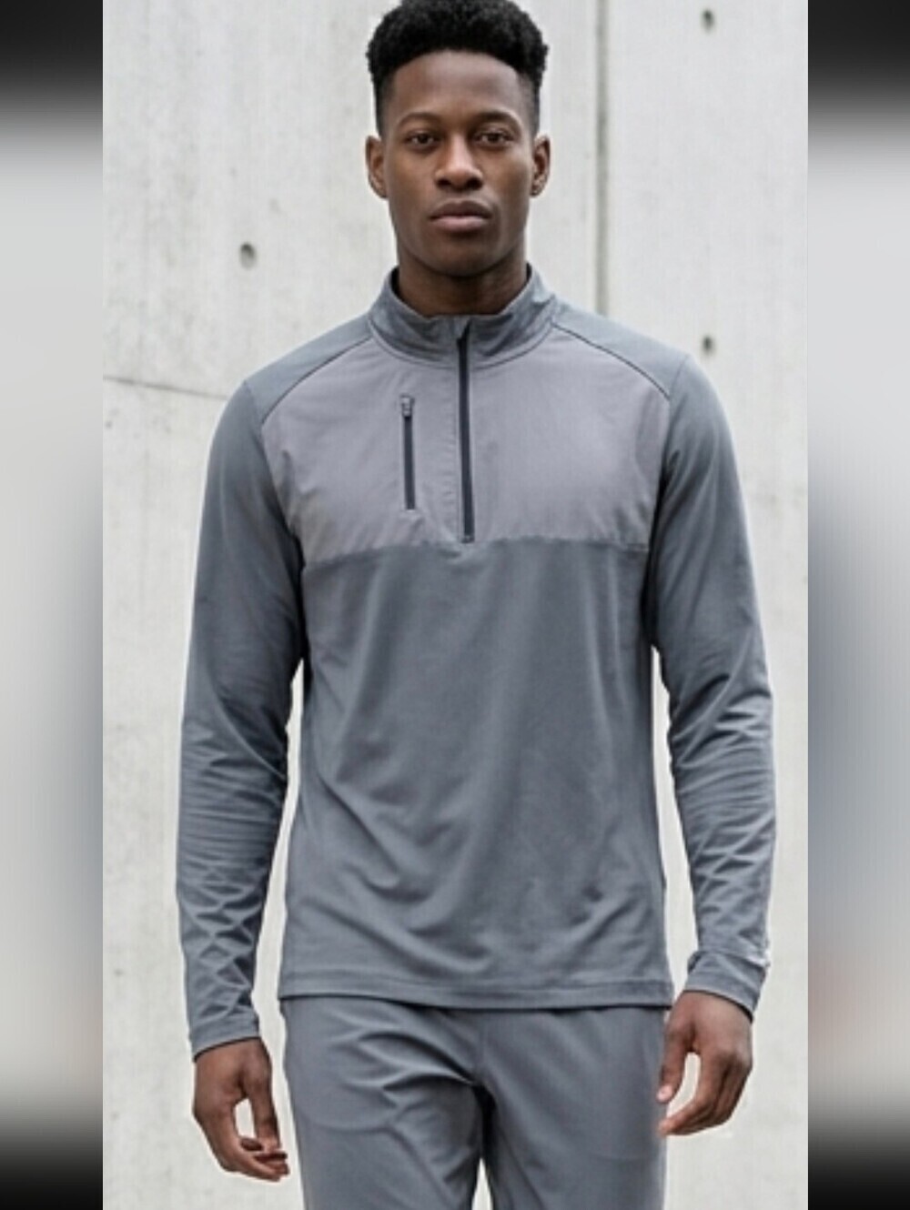 Adidas Climalite gray pullover Sz M Front zipper pocket
